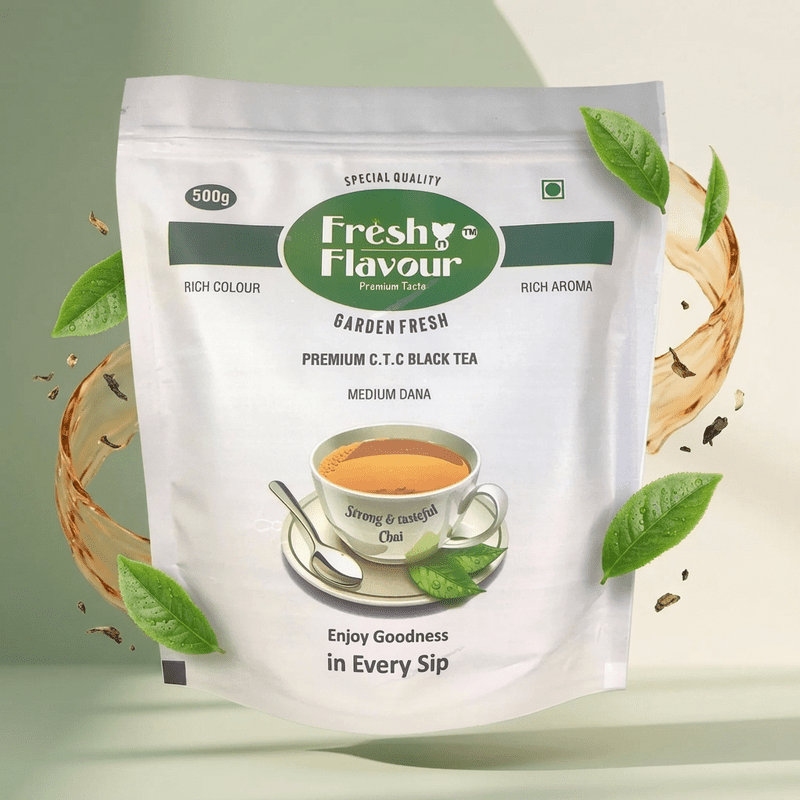 Fresh n Flavour Strong and Tasteful Chai 500g pack – garden fresh premium CTC black tea Medium Dana