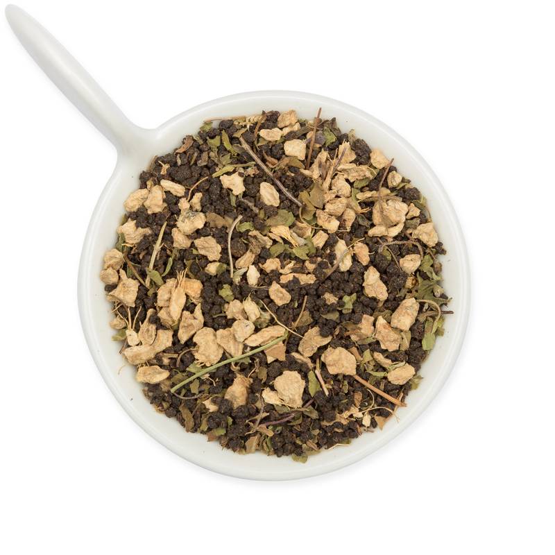 Fresh n Flavour Tulsi Ginger CTC Chai 250g pack – holy basil and ginger wellness tea blend – front view