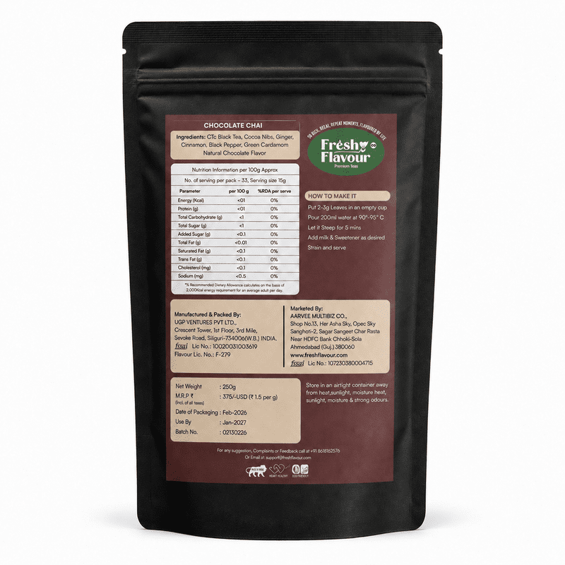 Fresh n Flavour fnf chocolate back panel